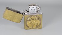 Zippo Lighter, Flip Lid, Brass Tone, Camel 1932-1982, 24-1605