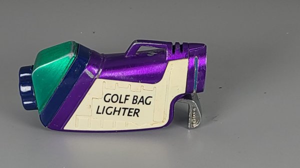 Push Button Lighter, White / Purple, Golf Bag, 24-1612