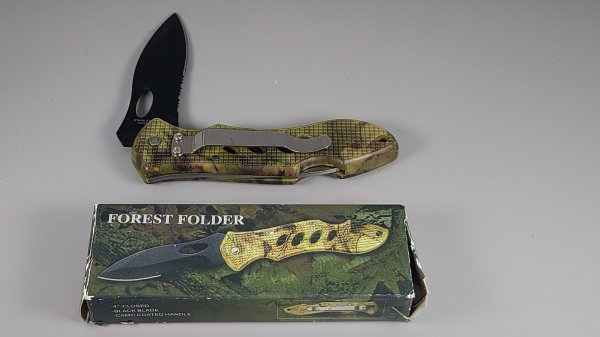 Locking Blade Knife, Frost Cutlery, Camo Color, With Belt Clip, 24-1681